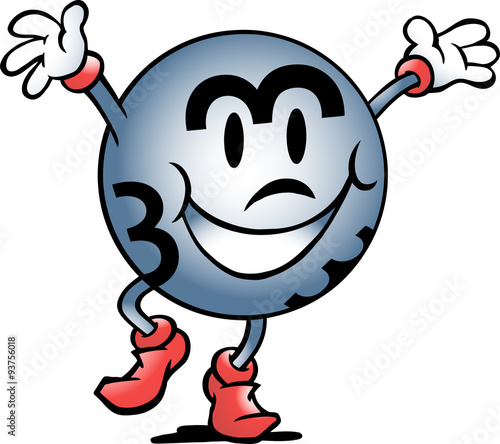 Vector Cartoon illustration of a Happy Bingo Ball Winner