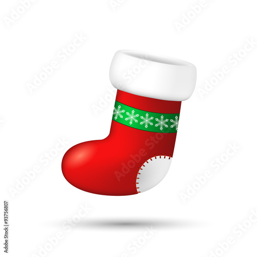 Christmas sock on white