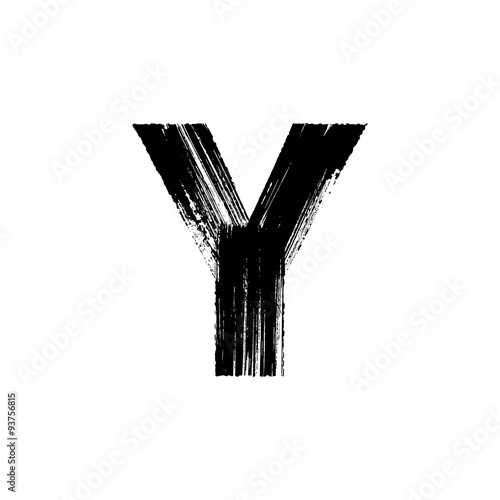 Letter Y hand drawn with dry brush