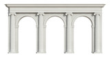 Ionic colonnade on white