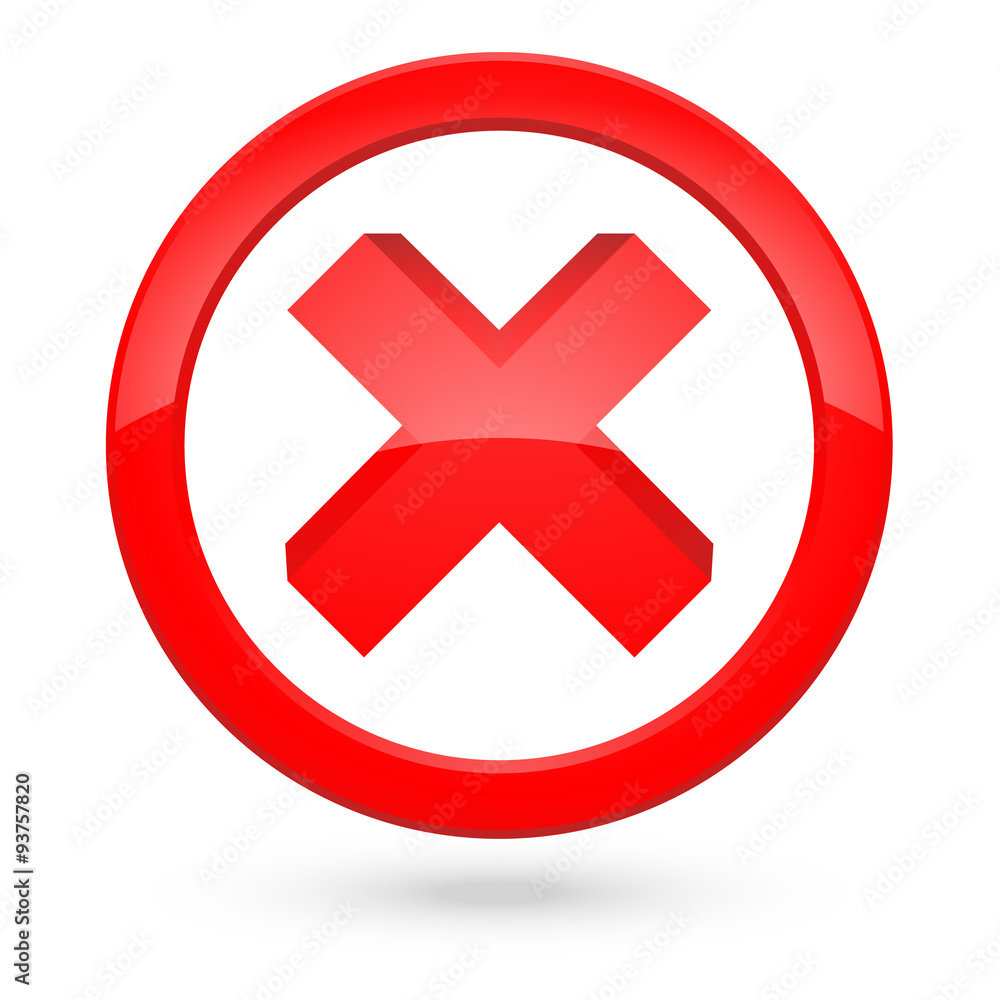 Fototapeta premium wrong mark in cycle frame red color