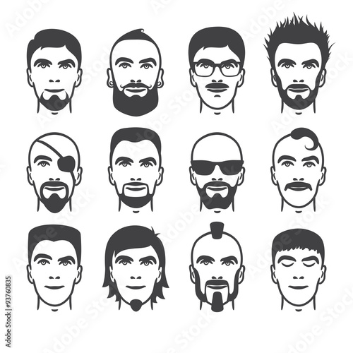 man faces set