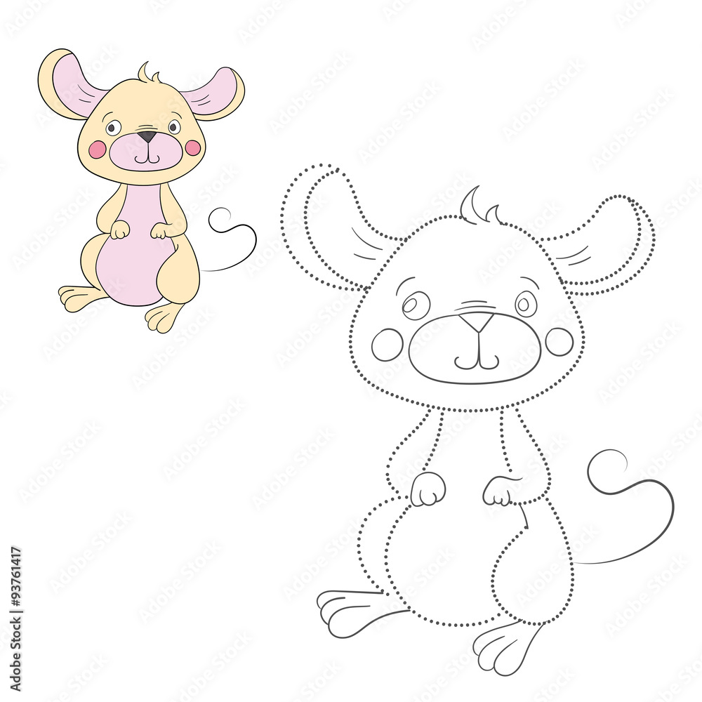 Connect the dots game mouse vector illustration Connect the dots game mouse vector illustration