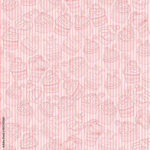 vector cupcake pattern