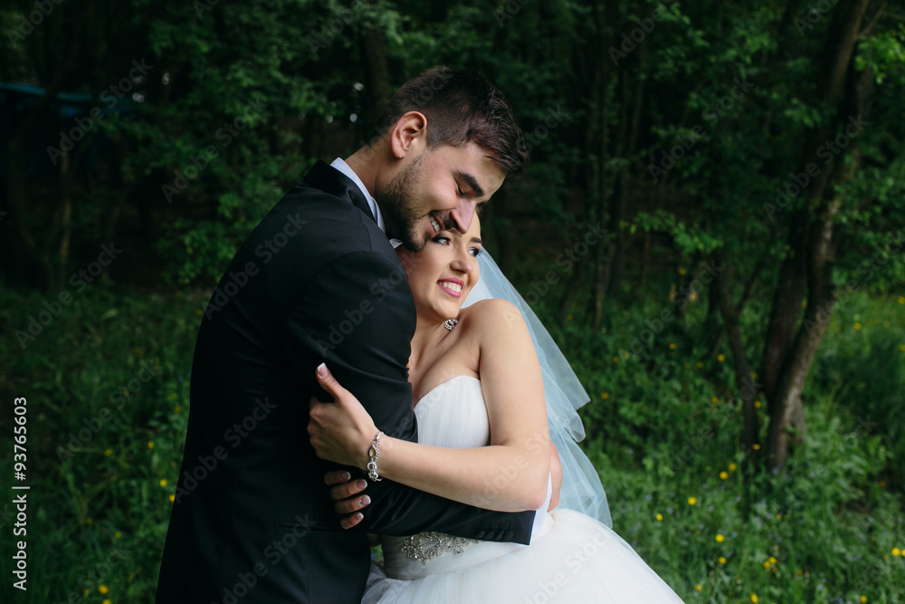 Beautiful wedding couple on nature Beautiful wedding couple on nature