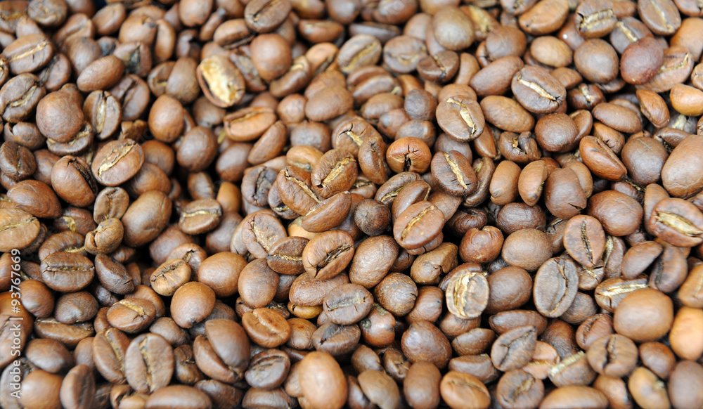 Close-up of coffee beans background. Close-up of coffee beans background.