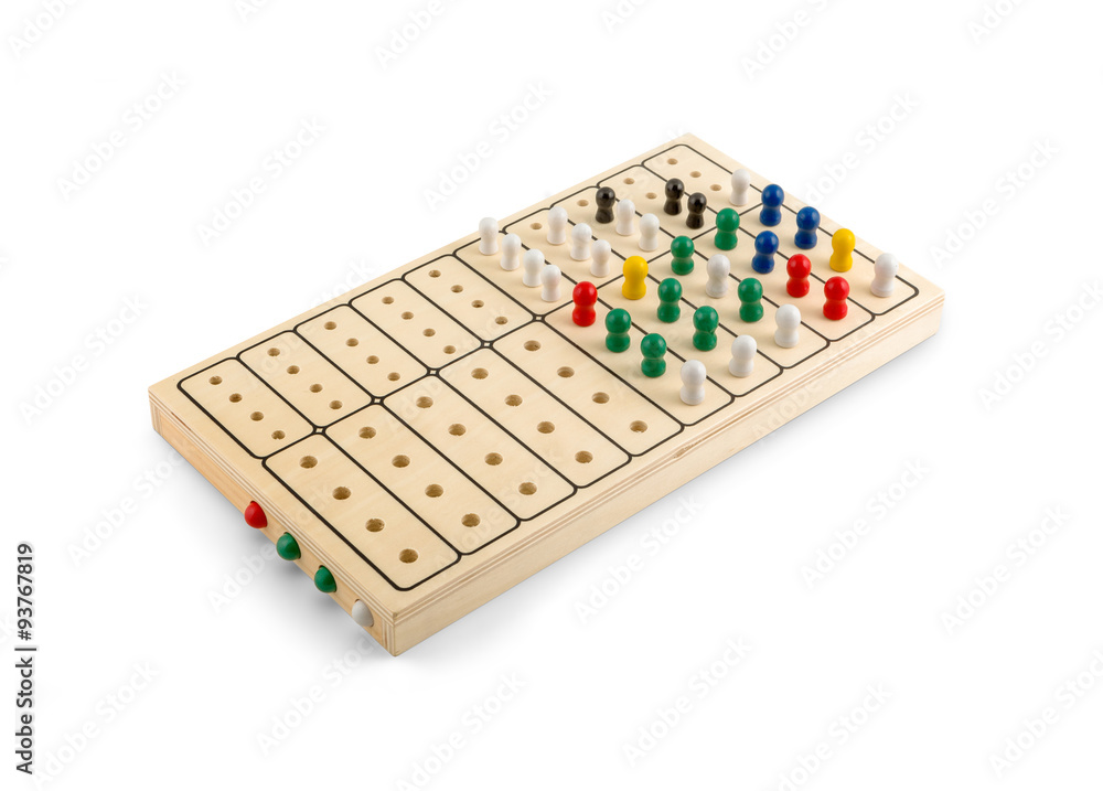 Mastermind - Wooden Brain Teaser Game - isolated on white Mastermind - Wooden Brain Teaser Game - isolated on white
