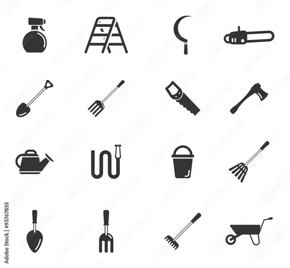 Garden tools simply icons Garden tools simply icons