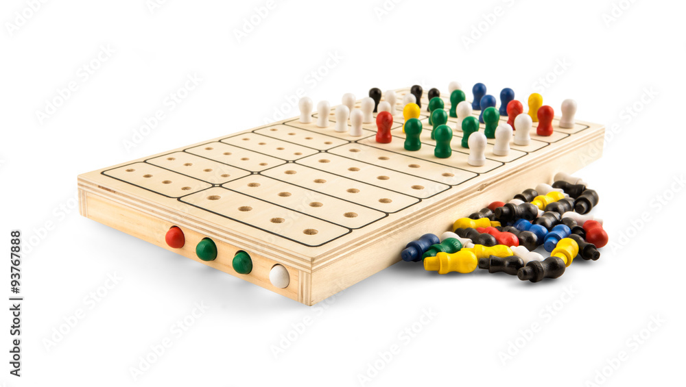 Mastermind - Wooden Brain Teaser Game - isolated on white Mastermind - Wooden Brain Teaser Game - isolated on white