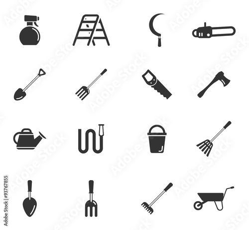 Garden tools simply icons