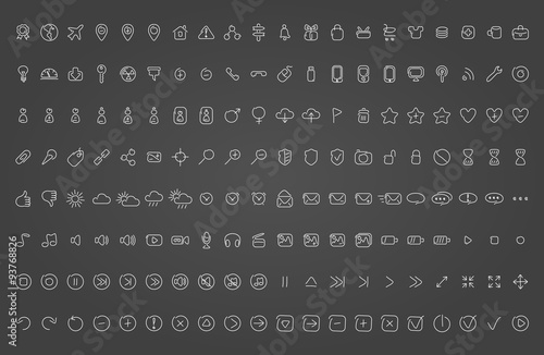 collection of vector icons hand-drawn effect