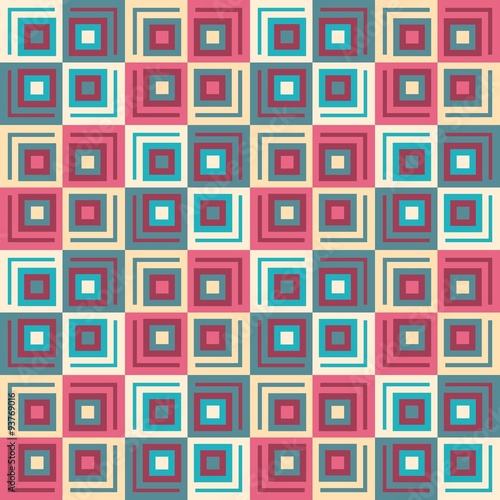 Cubix Squares Seamless Pattern
