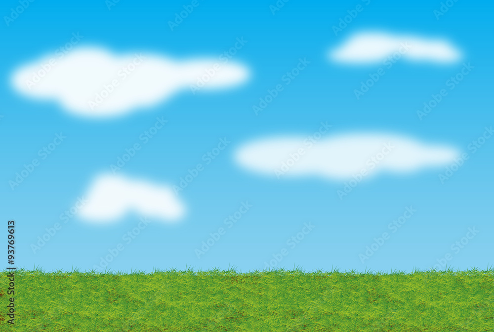 Fototapeta premium Sfondo prato e cielo