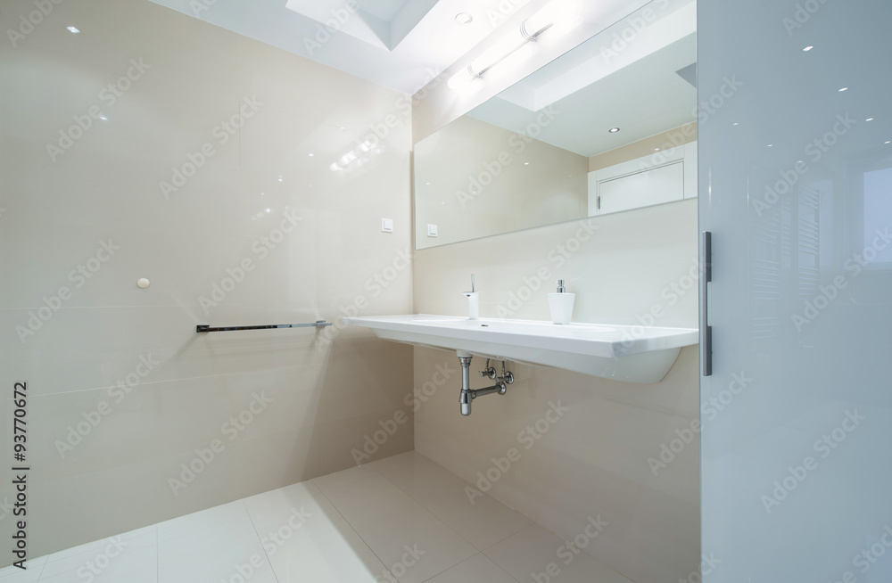 Interior of a modern bright bathroom Interior of a modern bright bathroom