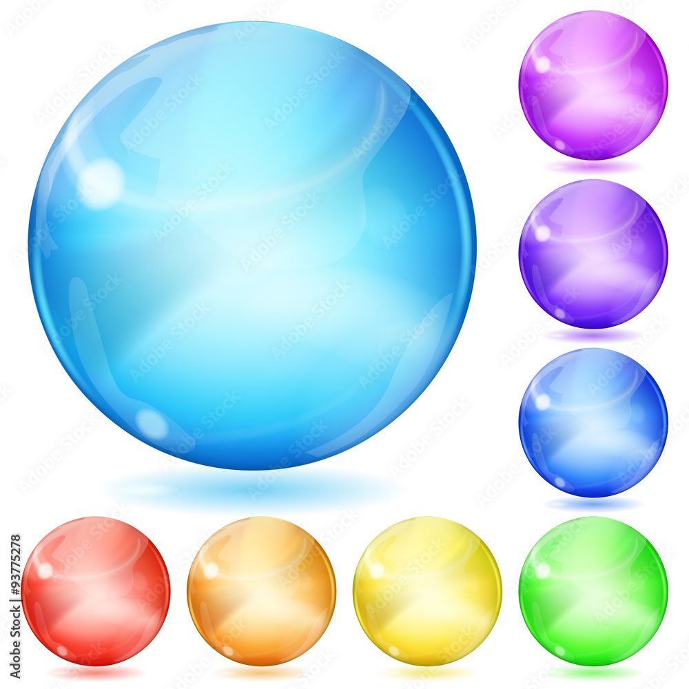 Transparent glass spheres. Transparency only in vector file Transparent glass spheres. Transparency only in vector file
