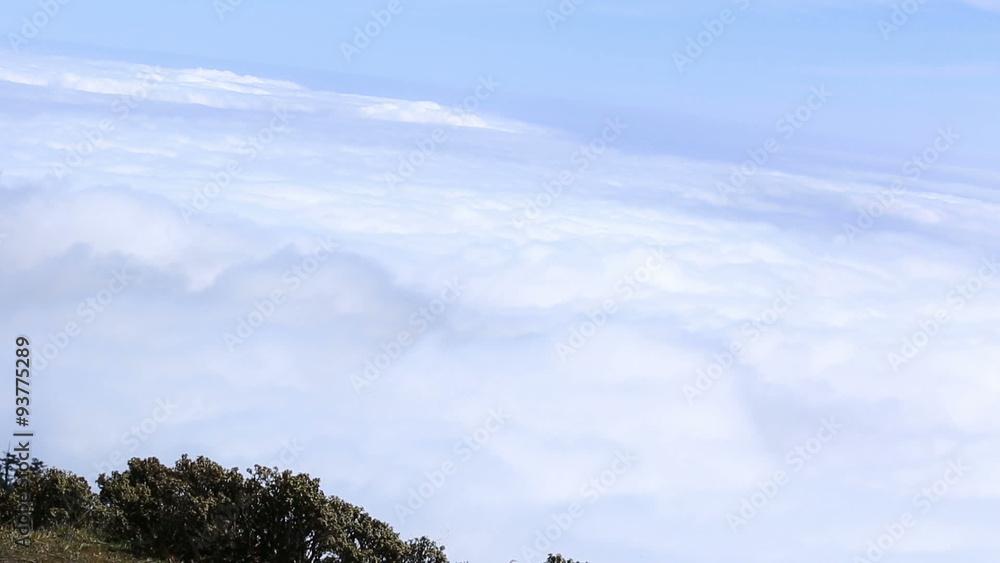 young woman runner running on mountain peak young woman runner running on mountain peak