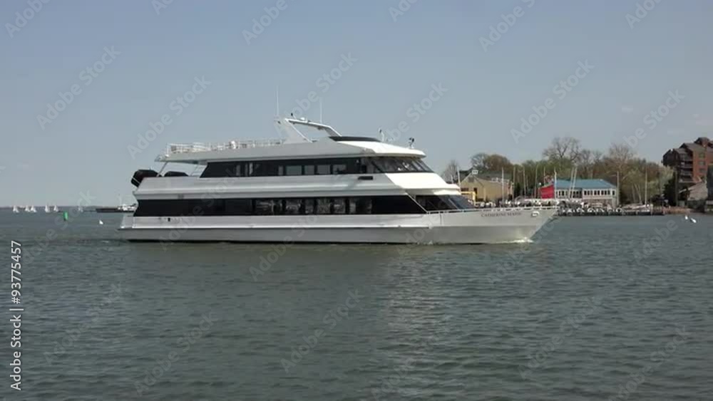 Annapolis Maryland marina party cruise boat enters harbor 4K 047 Annapolis Maryland marina party cruise boat enters harbor 4K 047