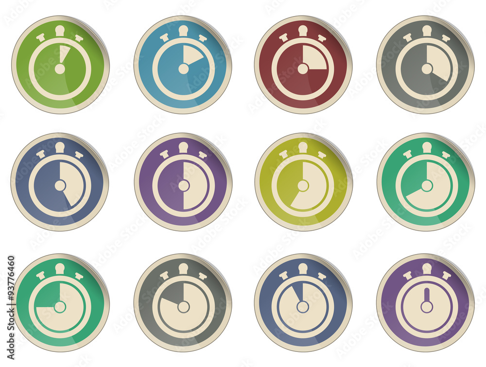 Timer icons collection isolated on white Timer icons collection isolated on white