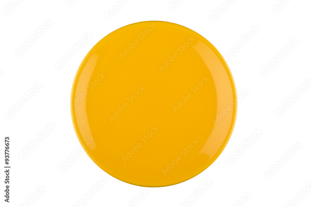yellow plate on white