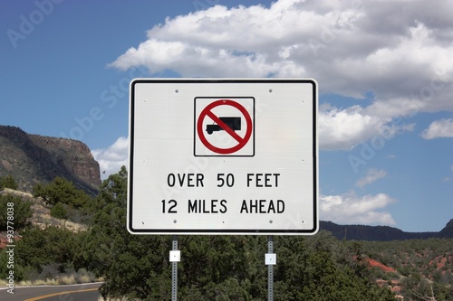 Traffic signs ban on vehicles above a specified amount photo