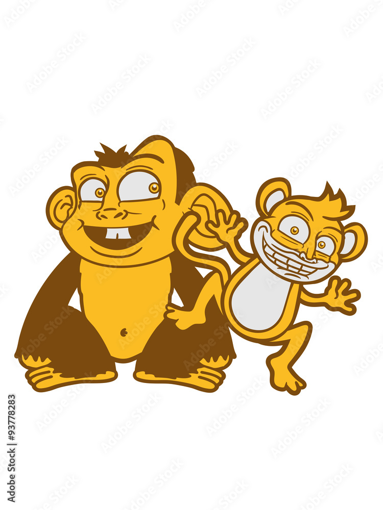 monkey friends Team brotherly party laugh funny crazy cartoon