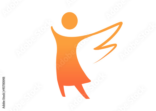 Flying woman silhouette