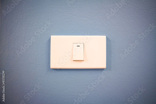 power light switch on blue background