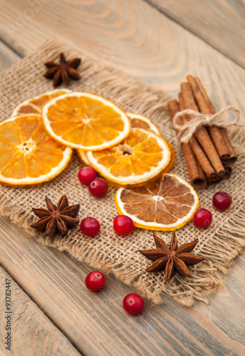 Fototapeta Naklejka Na Ścianę i Meble -  Spices and dried oranges