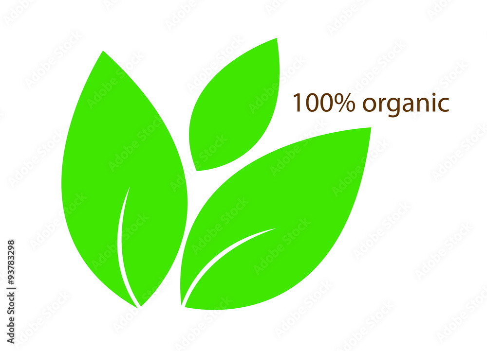 Vector simple icon of green leaf Vector simple icon of green leaf