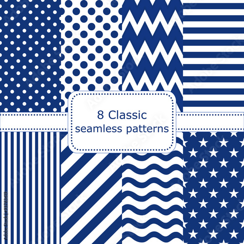Set of 8 classic seamless patterns