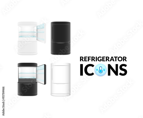 Modern refrigerator isolated on white background