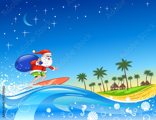 Christmas Santa on the Wave