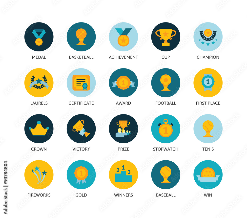 Round icons thin flat design, modern line stroke style Round icons thin flat design, modern line stroke style