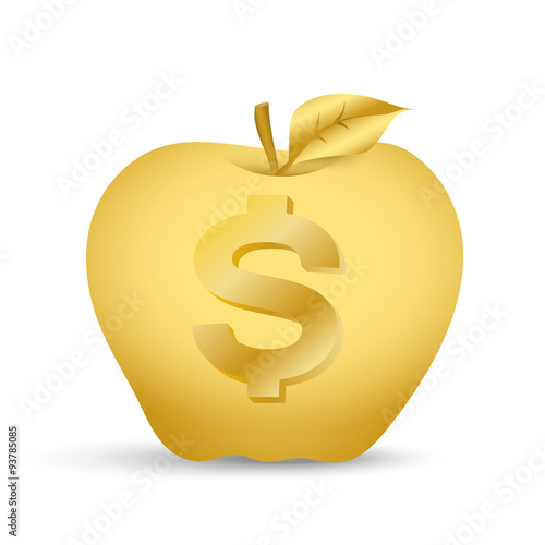 Golden Apple with the image of dollar