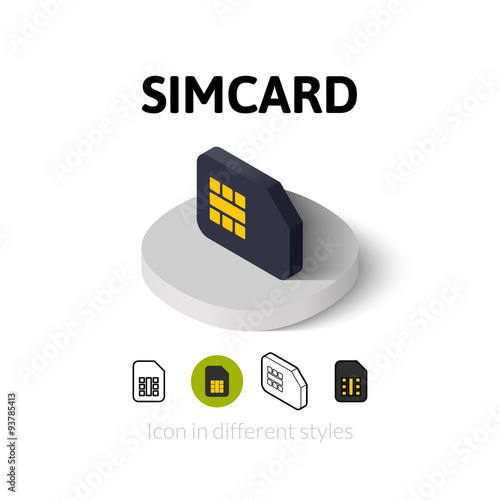 Simcard icon in different style