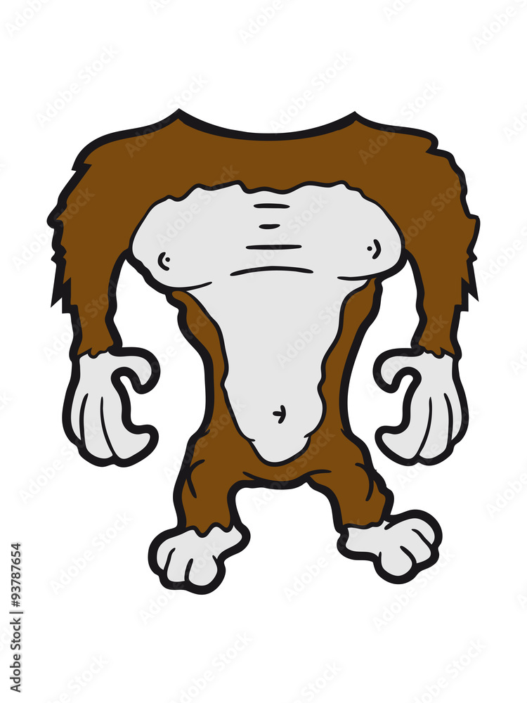 ape gorilla body without a head funny halloween costume Stock Illustration  | Adobe Stock