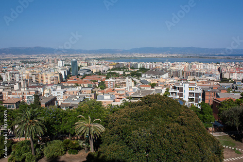 A view of the salt flats from the road. Location Cagliari, Sardi