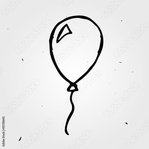 Hand drawn balloon, vector