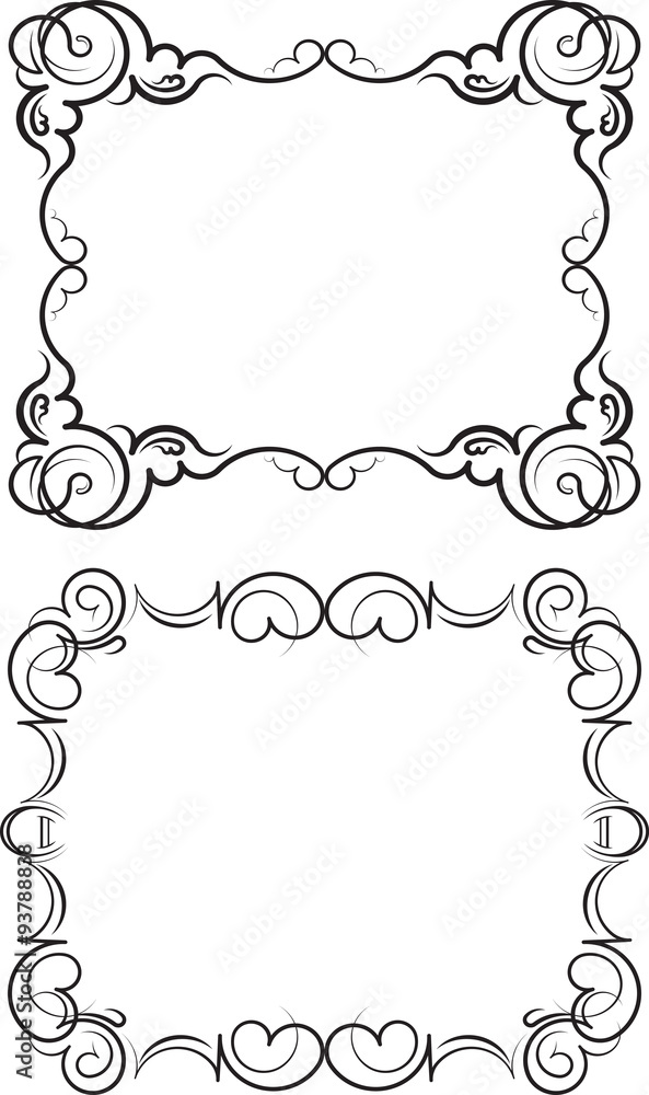 Set of 2 decorative calligraphic frames with blank place for you Set of 2 decorative calligraphic frames with blank place for you