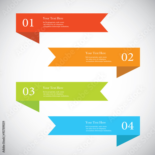 Set of ribbon banners