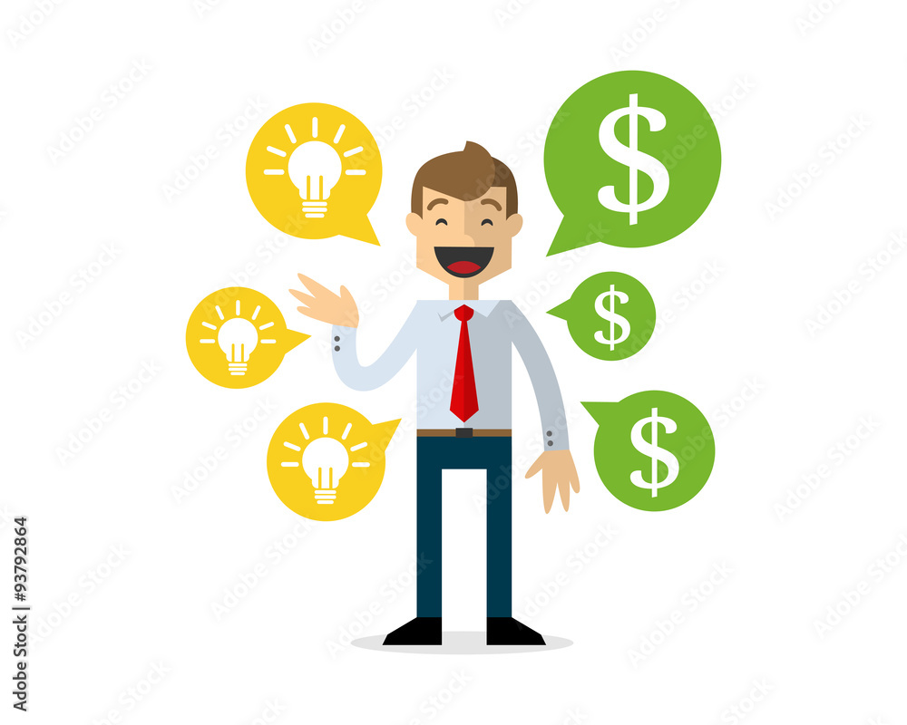 Vector of businessman talking about money and ideas, dollar Vector of businessman talking about money and ideas, dollar