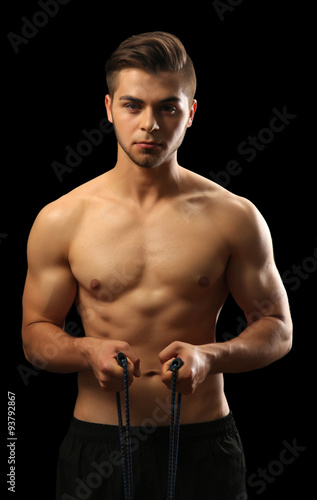 Muscle young man exercising...