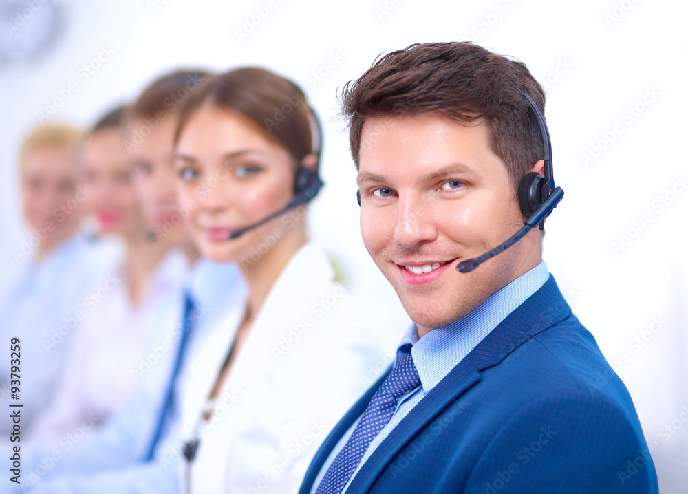 Attractive Smiling positive young businesspeople and colleagues Attractive Smiling positive young businesspeople and colleagues