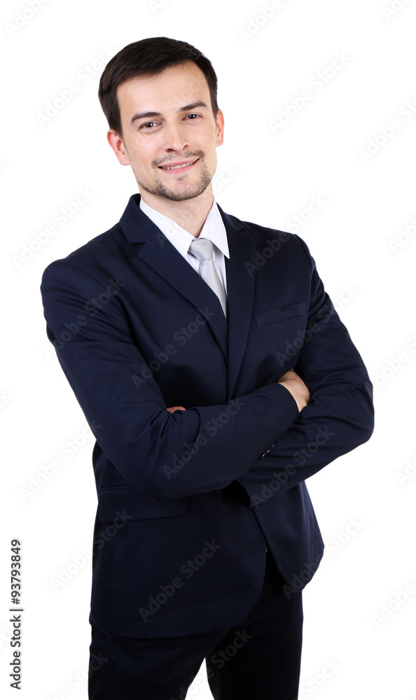 Elegant man in suit isolated on white Elegant man in suit isolated on white