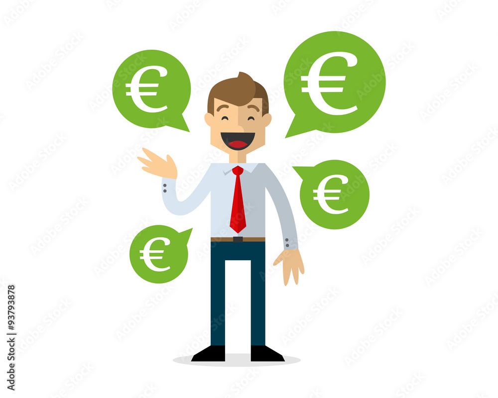 Vector of businessman talk about money, euro Vector of businessman talk about money, euro