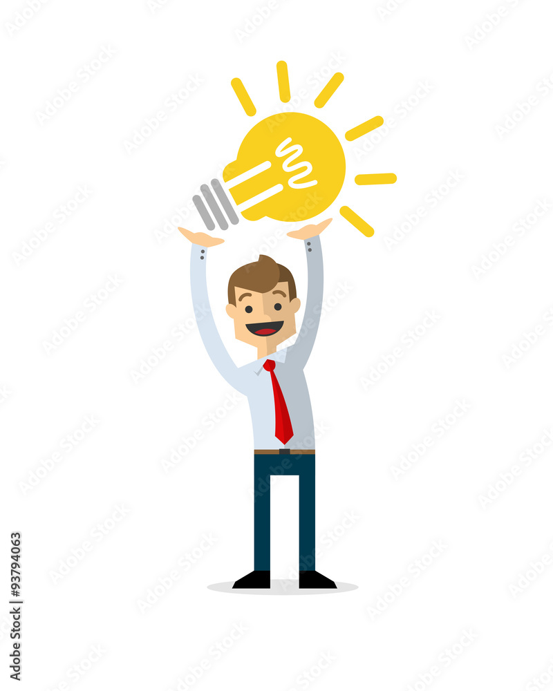 Vector of businessman raise ideas Vector of businessman raise ideas