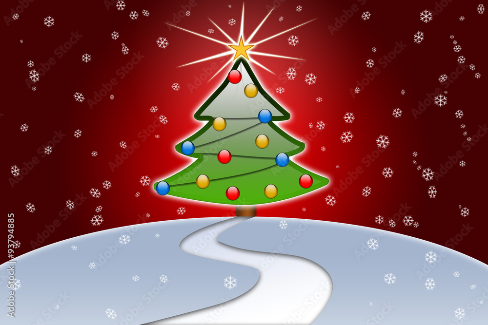 Christmas background with Christmas Tree