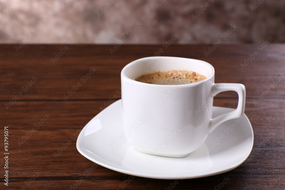Cup of coffee on table close up Cup of coffee on table close up