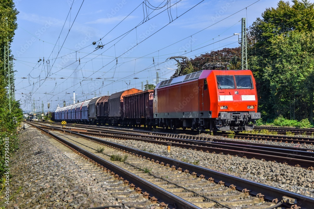 Passenger train hauled by electric locomotive