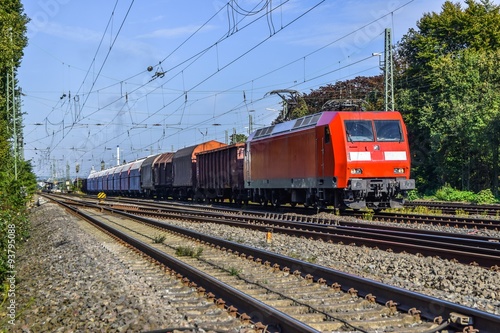 Passenger train hauled by electric locomotive